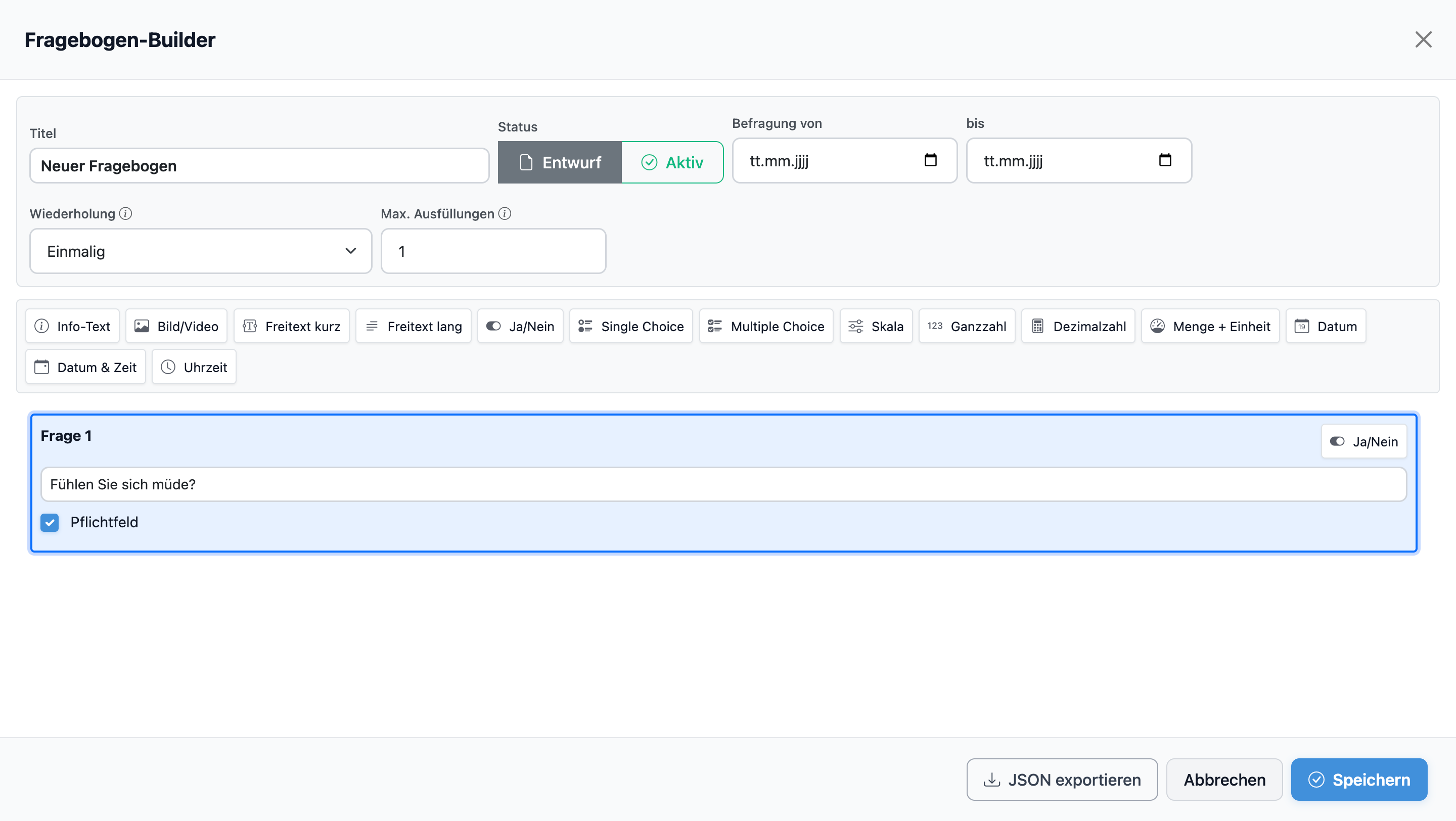 Fragebogen erstellen